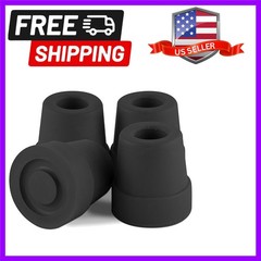 Replacement Quad Cane Tips, Black, 1/2 Inch