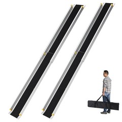 8FT Aluminum Wheelchair Ramp Folding Stairs Steps Ramps Anti Slip 600LB Capacity