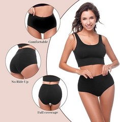 3 Pack High Absorbency Incontinence Underwear for Women Washable Leakproof Panti