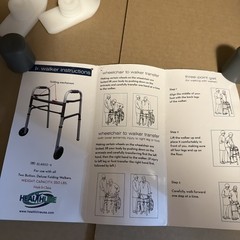 HEALTHLINE Junior Folding Walker Lightweight Deluxe 2 Button 5inch Wheels NEW