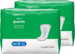 Men’S Incontinence Guards, Maximum Absorbency, 104 Count, (2 Packs of 52)
