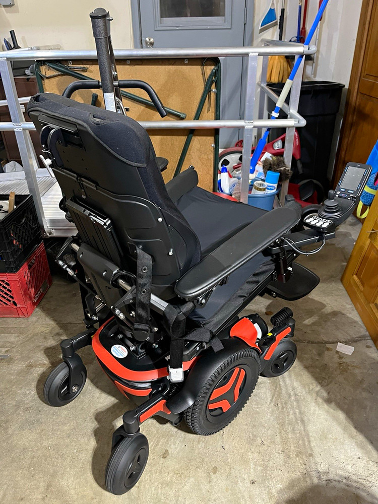 Power Wheelchair w/ Joystick Control, Electric/Battery, Black/Red. $65,000 New.