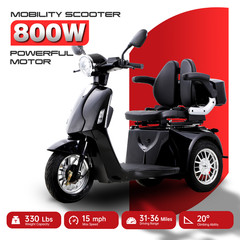 3 Wheels Heavy Duty Mobility Scooters for Seniors 800W 60V 20AH 330lbs 36 Miles