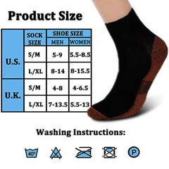 Copper Compression Socks Arch Ankle Sport Support Plantar Fasciitis Men Women US