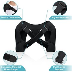 Double Shoulder Brace Torn Rotator Cuff Adjustable Support Sleeve Pain Relief