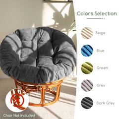 HIGOGOGO Papasan Chair Cushion with Corduroy Cover (Without 48inch, Dark Grey