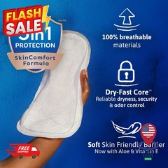 TENA Sensitive Care Overnight Incontinence Pads, 135ct