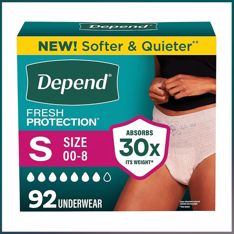 Depend Fresh Protection Bladder Leak Protection for Women – Size: S – 92 count