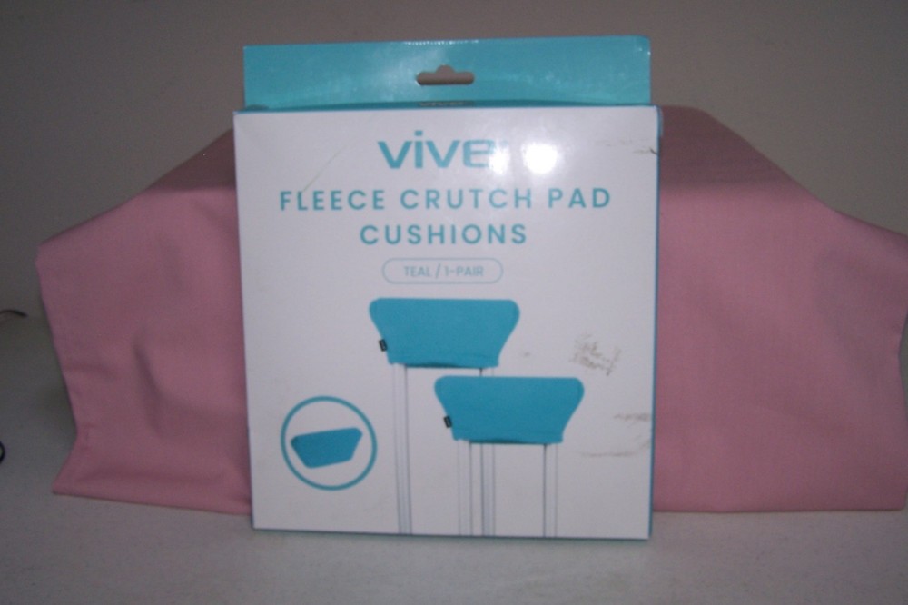 Vive Fleece Crutch Pad Cushions Color: Teal 1 Pair NEW in Box