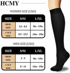 6Pair Compression Socks With Arch Graduated Support Sox 20-30 mmgh For Women Men