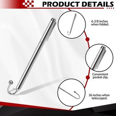 Telescoping Wire Reacher Pole, 36 Inch Extended Length, 6.375 Inch Collapsed …
