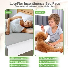 Washable Waterproof Bed Pads 36×37 Inch Gray Incontinence Adult Underpads
