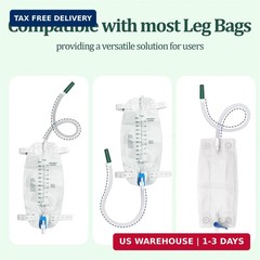 10 Pack Leg Bag Extension Tubing 18 Inch Flexible Kink Resistant Urine Collectio