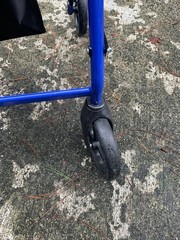 Medline Guardian MDS86850EBS Blue Walker w/ Polyurethane Padded Seat, Hand Brake