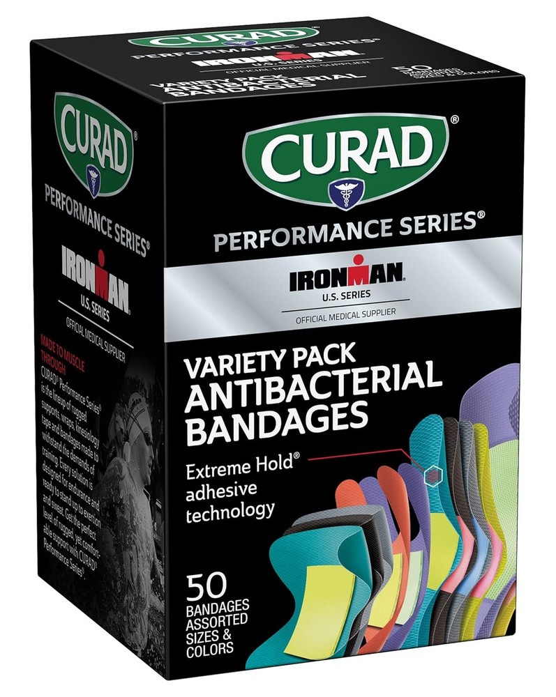 CURAD Performance Series IRONMAN Antibacterial Bandages, Extreme Hold…