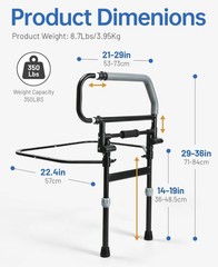 Bedroom Safety Bed Rail for Elderly Adult Heavy Duty Foldable Assist Handle