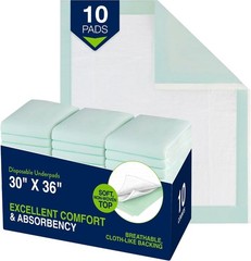 Disposable Underpads 30×36 Inches, 50 Count, Green – Comfort for Adults