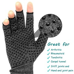 1 PAIR Copper Arthritis Compression Gloves Hand Support Joint Pain Relief Sports