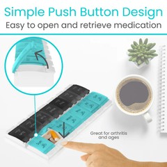 Weekly AM/PM Push Button Pill Planner