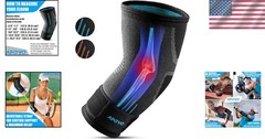 Large Adjustable Compression Sleeve for Elbow Pain Relief – Tennis, Golf, Fit…