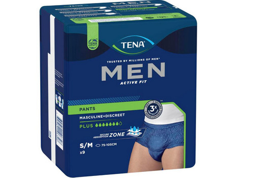 Tena Men ACTIVE FIT PLUS PANTS Maxi Level SM/MED 75-105cm NINE PACK Masculine*