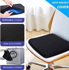 Double Thick Gel Seat Cushion for Breathable Pressure Relief – 16x14x1.65 Inch