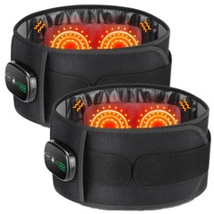 Cordless Back Massager Brace Belt with Heat Vibration for Lower Back Pain Relief