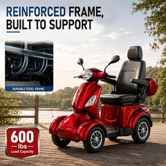 Mobility Scooter for Seniors 600 lbs Heavy Duty 4 Wheel Electric Travel 38miles