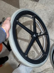 X-core 5-Spoke Mag Wheelchair Wheel Pair 22″ 501mm w/ Solid Tires & Hand rim Axl