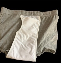 ShieldEase Washable Incontinence Underwear For Men L Burgundy Gray