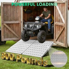 36″ x 24″ Shed Ramps Silver Loading Ramp 900 LB Capacity Alloy Loading Dock Ramp