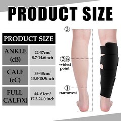 Croknit 2 Pcs Lymphedema Compression Leg Wraps Adjustable Lower Black