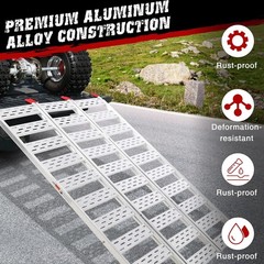 Aluminum Tri-Fold Motorcycle/ATV Loading Ramp 1500LB Rust-Resistant 76x50in