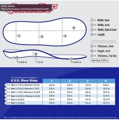 PowerStep ComfortLast Insoles, Cushioning Gel Insoles Women’s 5-6.5 Size New
