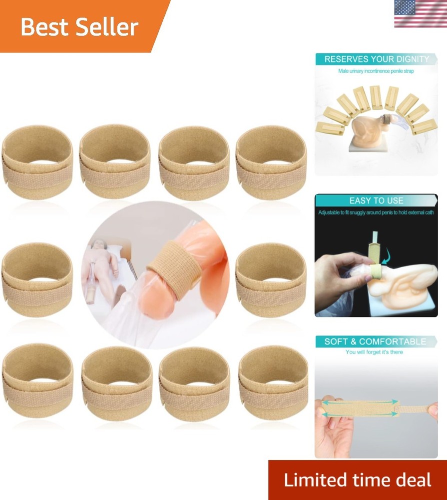 Fully Adjustable Male External Catheter Strap – Pack of 10 for Total Security
