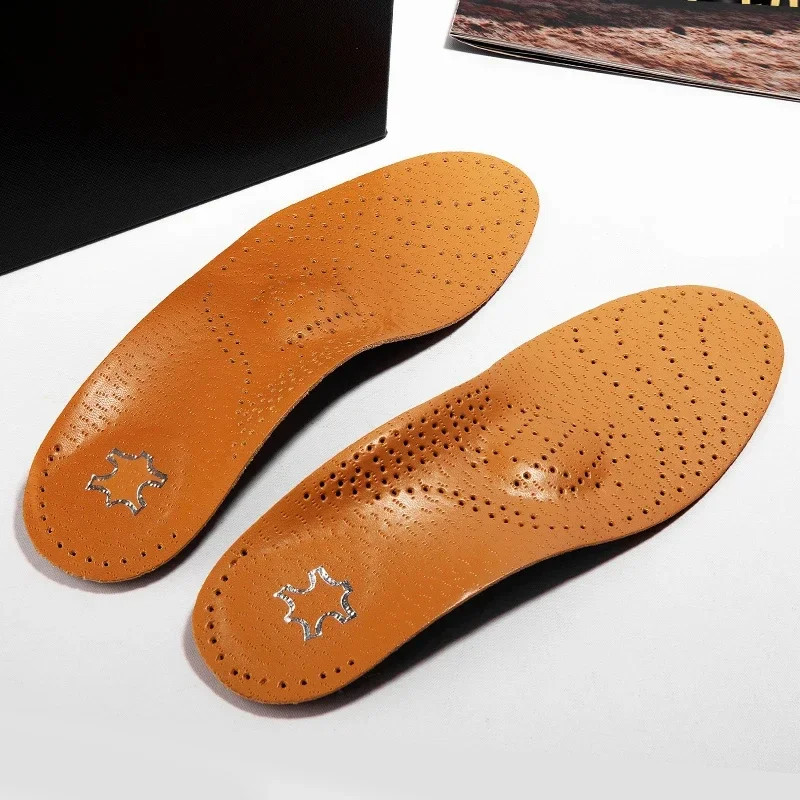Orthotic Insoles Arch Support Flat Feet PU Leather Orthopedic Shoe Inserts