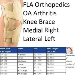 FLA OA/Arthritis Knee Brace Right Leg-(Medial Left, Lateral Right) BEIGE MEDIUM