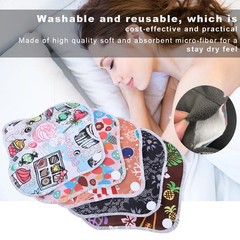 Menstrual Pad Reusable Waterproof Bamboo Charcoal Fiber Cloth Washable Women