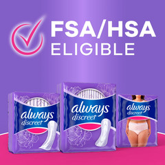 2 Pack Always Discreet Incontinence Liners, Very Light, Long, 111 Count, Bladder
