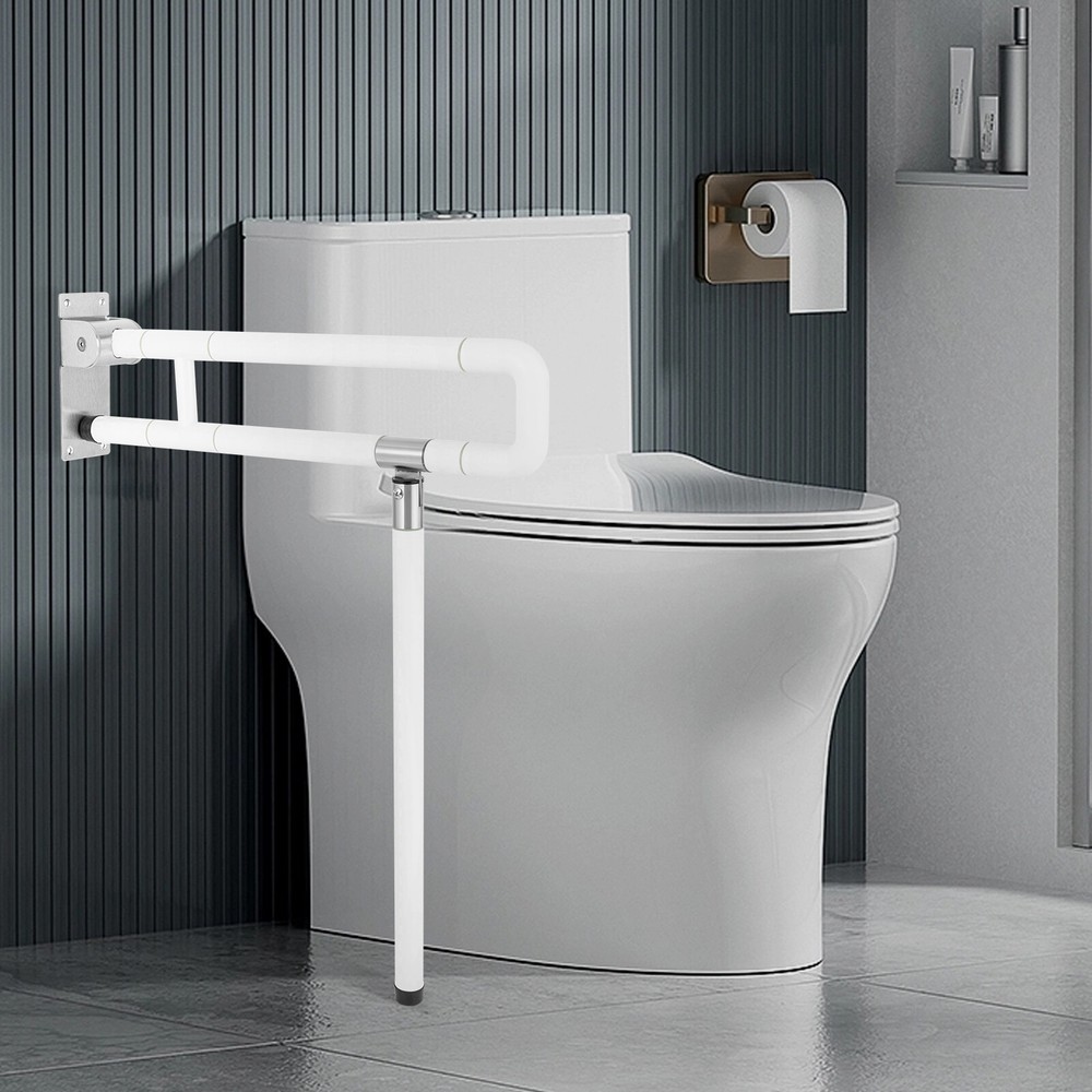 Safety Hand Rail Drop Down Fold Up Disabled Grab For Bath Bathroom Toilet Bar