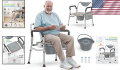 Heavy Duty 4-in-1 Bariatric Commode Chair – Extra Wide & Adjustable Height