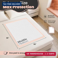 MKISS Bed Pads with Adhesive Strip 30″x36″, 50 Count, Thick Absorbent Incontinen