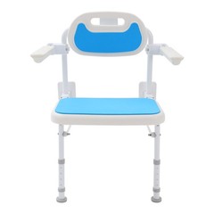 Wall Mounted Folding Shower Chair, Height Adjustable Shower Chair With Backrest