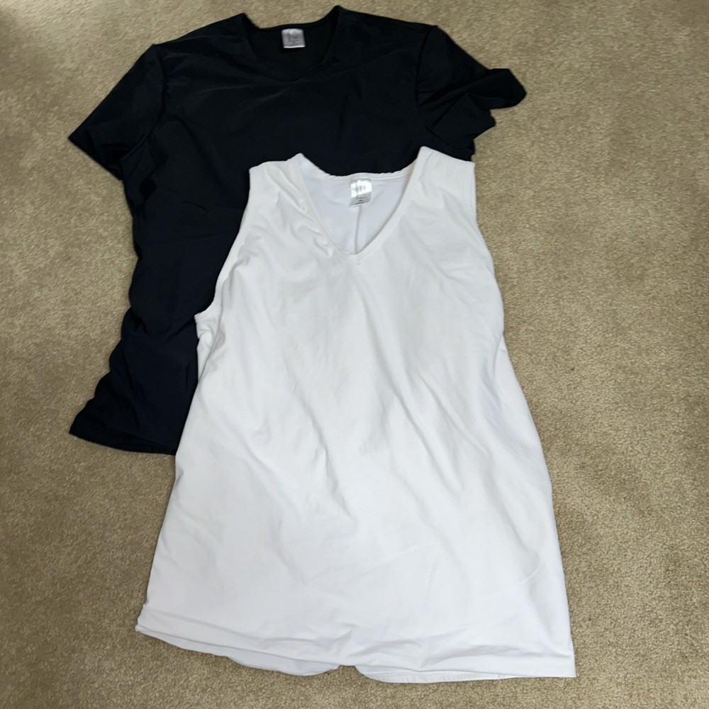 2 Underworks Mens Concealer Compression Crew & V Neck Model 998 3XL Black&White