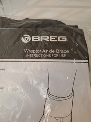 Breg Wraptor Ankle Brace Stabilization Universal Black Adjustable Laces