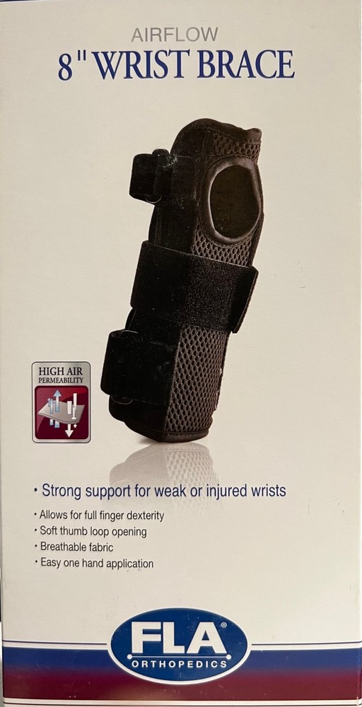 FLA Airflow 8″ Wrist Brace Black -Left Large/XL – Carpal Tunnel – Arthritis