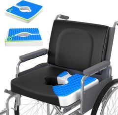 Comfortable Black Wheelchair Cushion Set – 18”x16” for Ultimate Relief & Support