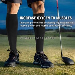 For Men Women Knee High Gradient Compression Socks 20 mmHg Gray Black 3 Pairs