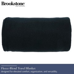 Brookstone Travel Blanket – 2-in-1 Super Soft Lightweight One Size, Black