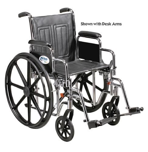 Wheelchair Std Rem Full Arms Elev Legrests, 20″ Heavy Duty